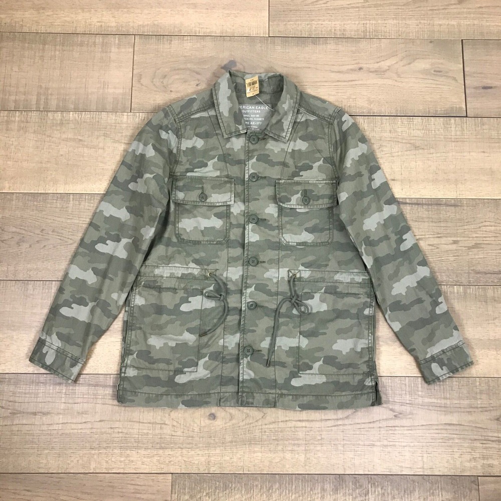 American Eagle Jacket Mens Size S Green Camo AE-177 Field Military Utility Cargo